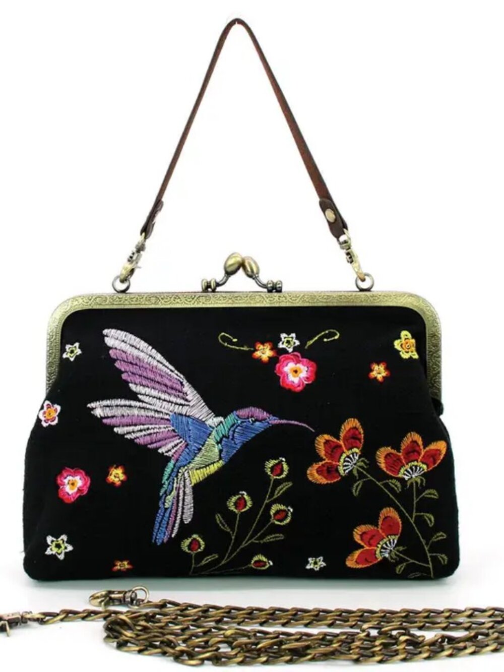 Hummingbird Kisslock Bag    New!   vintage inspired